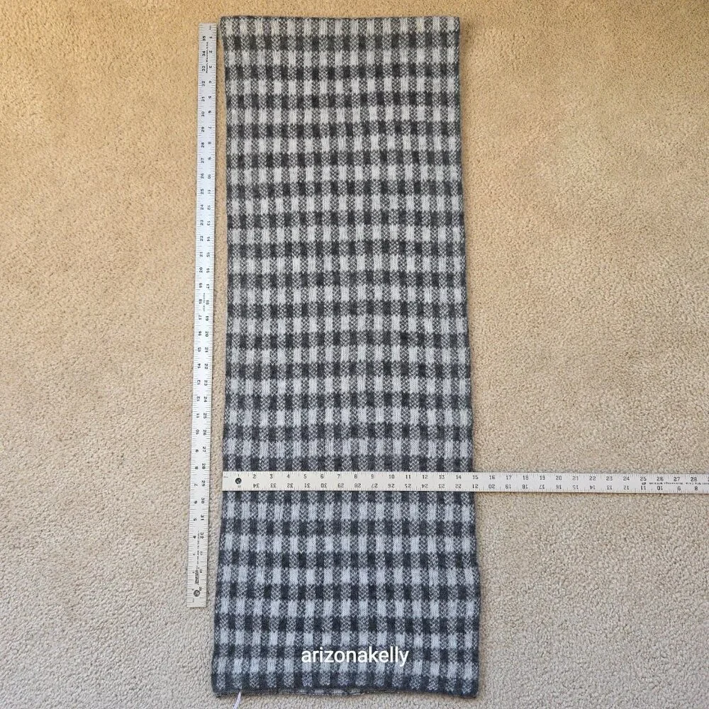 NWT Everlane Alpaca Patterned Scarf Grey Check Knit